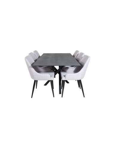 Matgrupp Piazza med Plaza matstolar, 180 × 90 cm