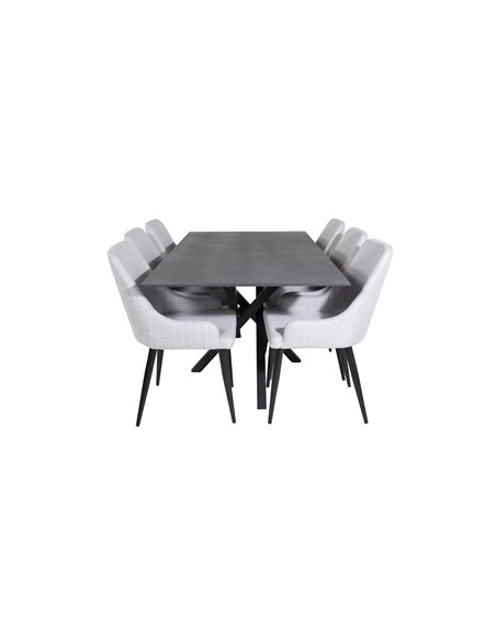 Matgrupp Piazza med Plaza matstolar, 180 × 90 cm