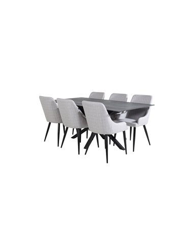 Matgrupp Piazza med Plaza matstolar, 180 × 90 cm