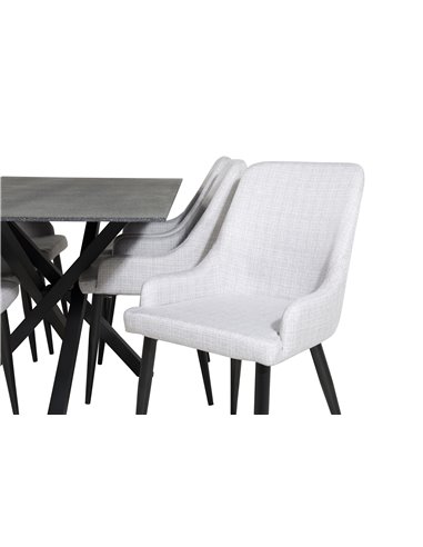Matgrupp Piazza med Plaza matstolar, 180 × 90 cm