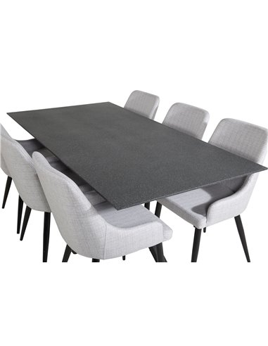 Matgrupp Piazza med Plaza matstolar, 180 × 90 cm
