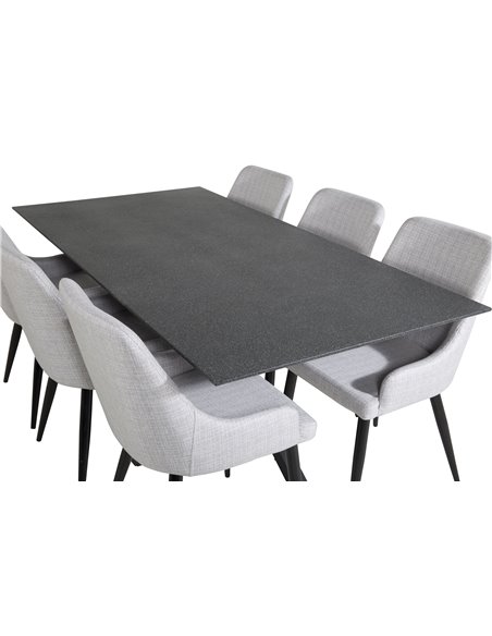 Matgrupp Piazza med Plaza matstolar, 180 × 90 cm