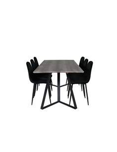 Matgrupp Marina med Polar matstolar, 180 × 90 cm