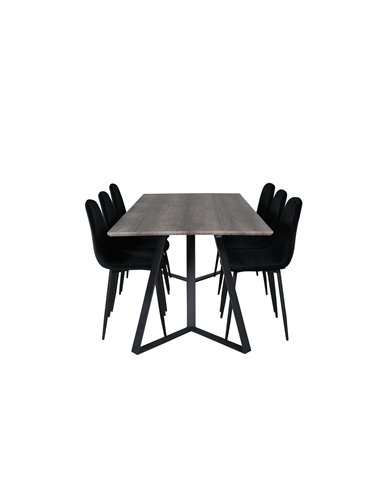 Matgrupp Marina med Polar matstolar, 180 × 90 cm