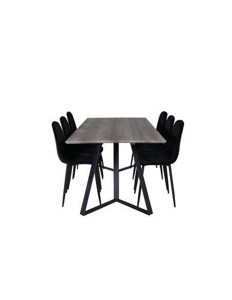 Matgrupp Marina med Polar matstolar, 180 × 90 cm