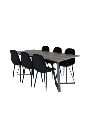 Matgrupp Marina med Polar matstolar, 180 × 90 cm