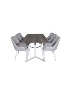 Matgrupp Marina med Plaza matstolar, 180 × 90 cm