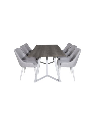 Matgrupp Marina med Plaza matstolar, 180 × 90 cm