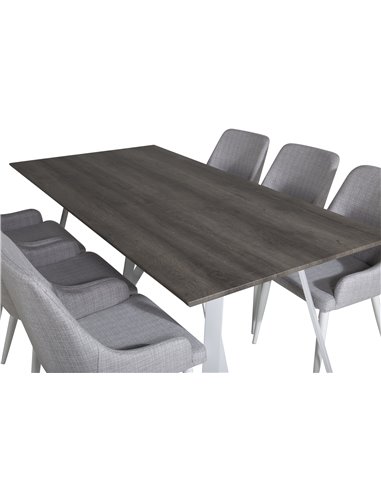 Matgrupp Marina med Plaza matstolar, 180 × 90 cm