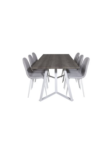 Matgrupp Marina med Polar matstolar, 180 × 90 cm