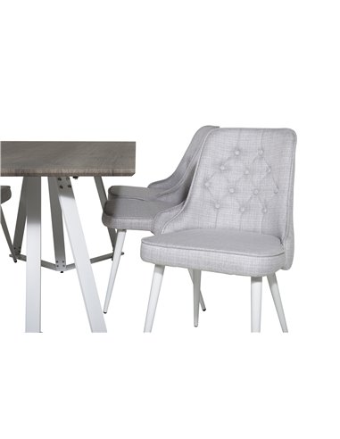 Matgrupp Marina med Velvet Deluxe matstolar, 180 × 90 cm