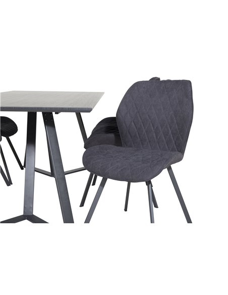 Matgrupp Marina med Gemma matstolar, 180 × 90 cm