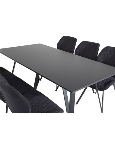 Matgrupp Marina med Gemma matstolar, 180 × 90 cm
