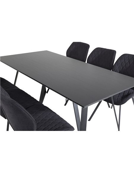 Matgrupp Marina med Gemma matstolar, 180 × 90 cm