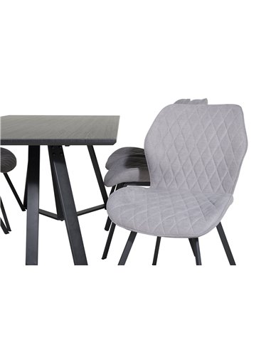 Matgrupp Marina med Gemma matstolar, 180 × 90 cm