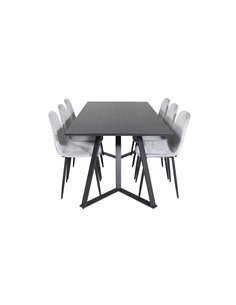 Matgrupp Marina med Polar matstolar, 180 × 90 cm