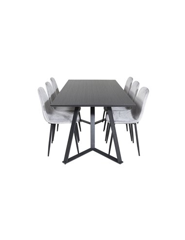 Matgrupp Marina med Polar matstolar, 180 × 90 cm