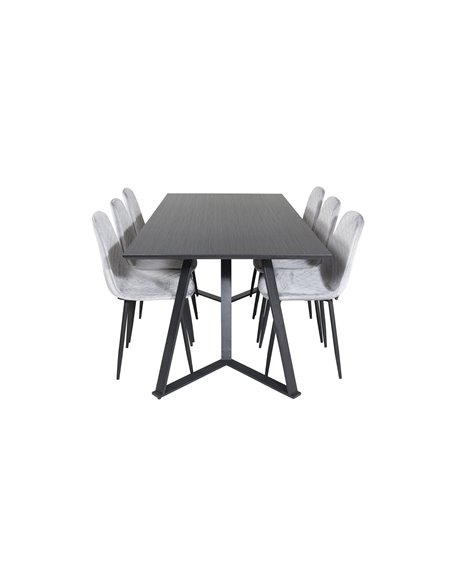 Matgrupp Marina med Polar matstolar, 180 × 90 cm