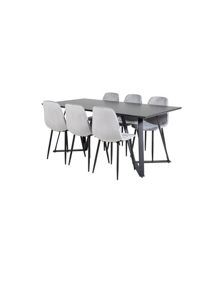 Matgrupp Marina med Polar matstolar, 180 × 90 cm
