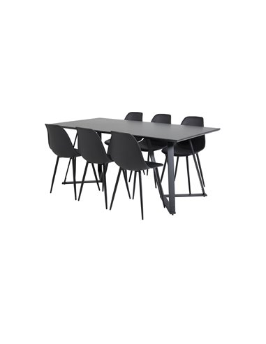 Matgrupp Marina med Polar matstolar, 180 × 90 cm