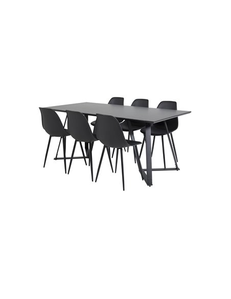 Matgrupp Marina med Polar matstolar, 180 × 90 cm