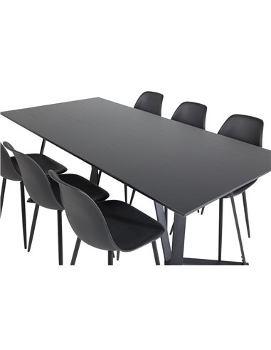 Matgrupp Marina med Polar matstolar, 180 × 90 cm