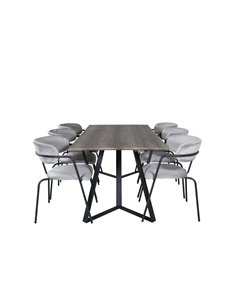 Matgrupp Marina med Arrow matstolar, 180 × 90 cm