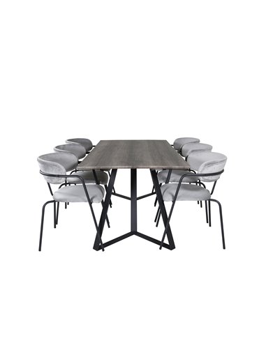 Matgrupp Marina med Arrow matstolar, 180 × 90 cm