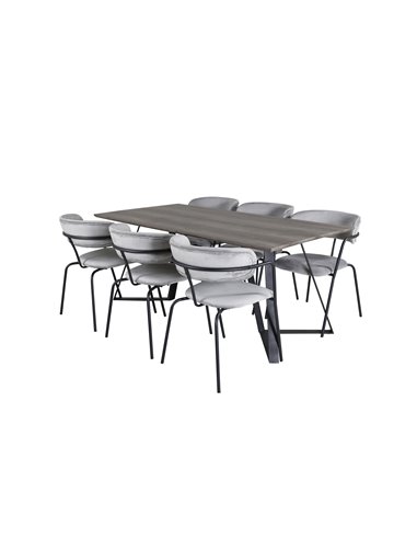 Matgrupp Marina med Arrow matstolar, 180 × 90 cm