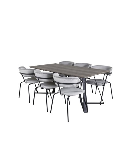 Matgrupp Marina med Arrow matstolar, 180 × 90 cm