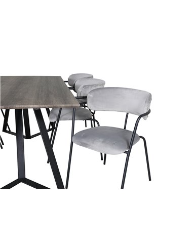 Matgrupp Marina med Arrow matstolar, 180 × 90 cm