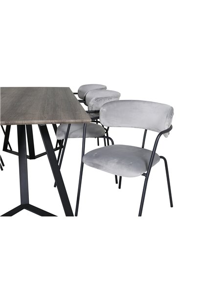 Matgrupp Marina med Arrow matstolar, 180 × 90 cm