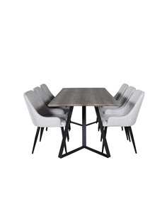 Matgrupp Marina med Plaza matstolar, 180 × 90 cm