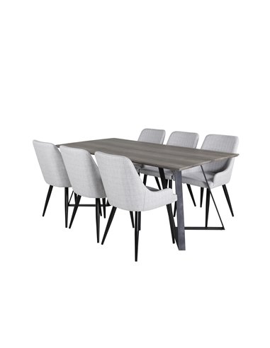 Matgrupp Marina med Plaza matstolar, 180 × 90 cm
