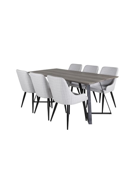 Matgrupp Marina med Plaza matstolar, 180 × 90 cm
