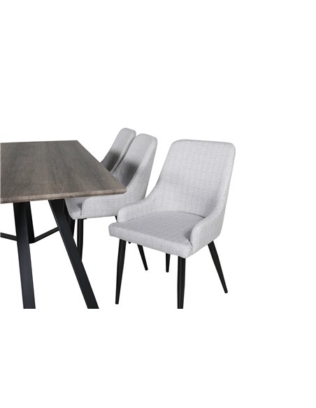 Matgrupp Marina med Plaza matstolar, 180 × 90 cm