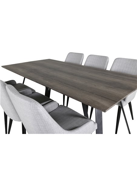 Matgrupp Marina med Plaza matstolar, 180 × 90 cm