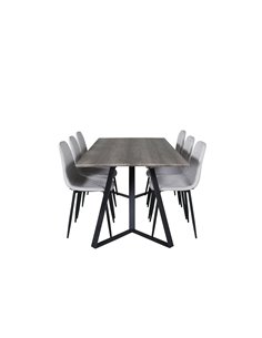 Matgrupp Marina med Polar matstolar, 180 × 90 cm