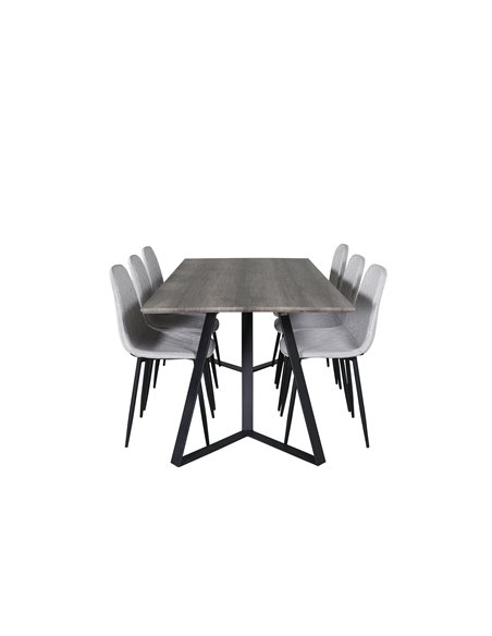 Matgrupp Marina med Polar matstolar, 180 × 90 cm