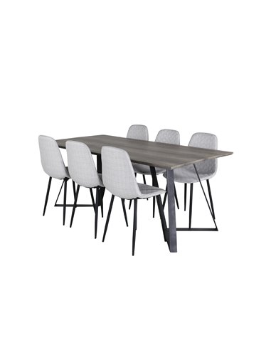 Matgrupp Marina med Polar matstolar, 180 × 90 cm