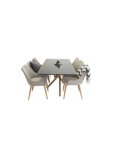 Matgrupp Piazza med Plaza matstolar, 180 × 90 cm