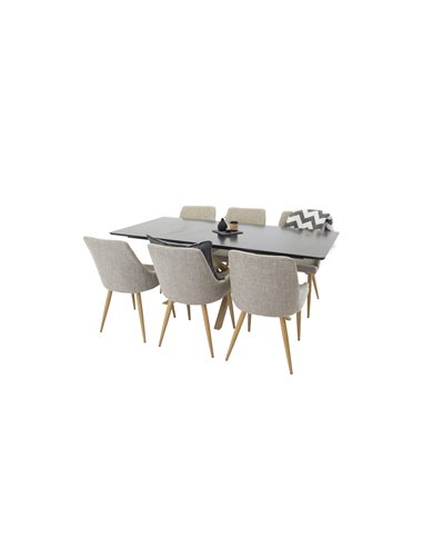 Matgrupp Piazza med Plaza matstolar, 180 × 90 cm