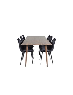 Matgrupp Polar med Polar matstolar, 180 × 90 cm