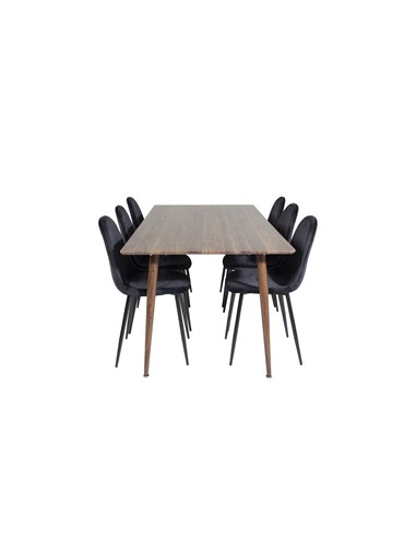Matgrupp Polar med Polar matstolar, 180 × 90 cm