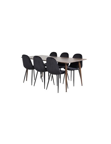 Matgrupp Polar med Polar matstolar, 180 × 90 cm
