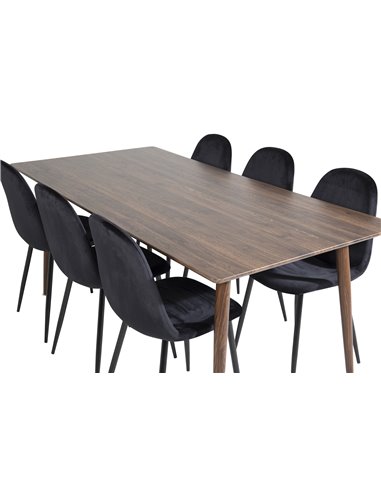 Matgrupp Polar med Polar matstolar, 180 × 90 cm