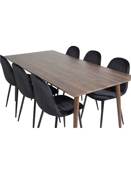Matgrupp Polar med Polar matstolar, 180 × 90 cm