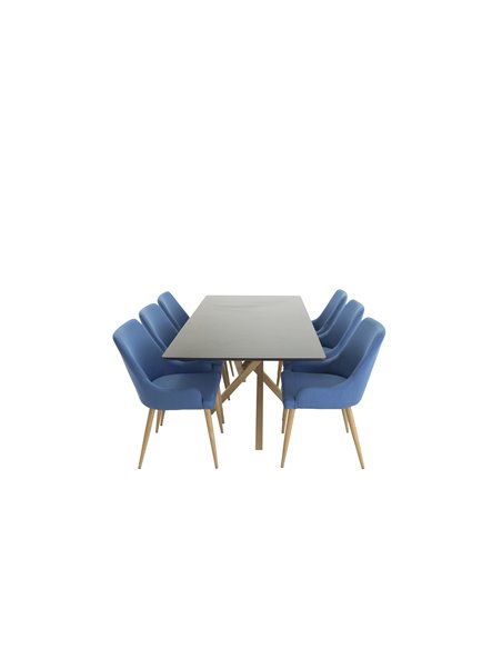 Matgrupp Piazza med Plaza matstolar, 180 × 90 cm