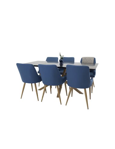 Matgrupp Piazza med Plaza matstolar, 180 × 90 cm