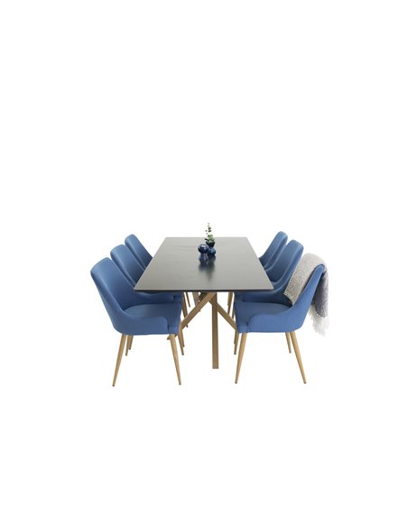 Matgrupp Piazza med Plaza matstolar, 180 × 90 cm